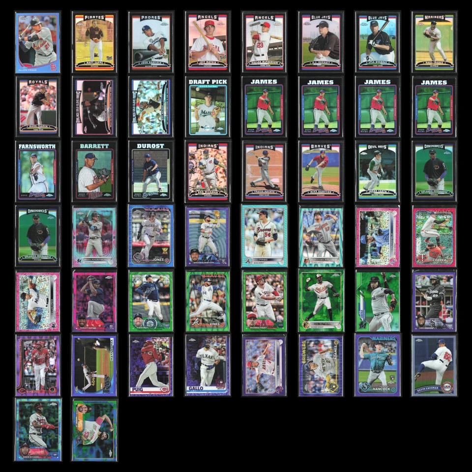 Topps Chrome Refractor Serial #'d Lot 50 Baseball Cards NM MLB Bulk Dealer - Image 1 of 4