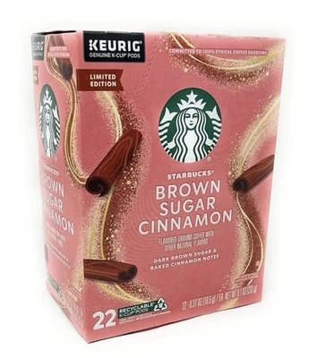 Cápsulas de café Keurig K-Cup tostado oscuro sabor canela azúcar morena Starbucks - 22 quilates Foto 1 de 4