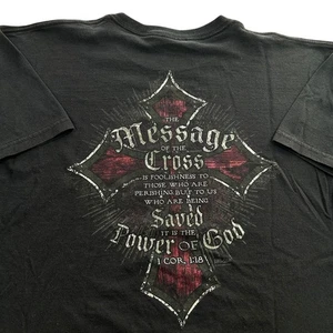 y2k Kerusso Jesus Christianity Cross Graphic Shirt Size Large Affliction Style - Picture 1 of 9