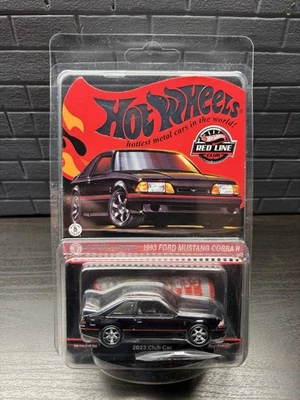 2023 Hot Wheels RLC Red Line Club 1993 Ford Mustang Cobra R Black With Protector - Image 1 of 3