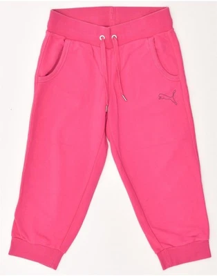 PUMA Womens Capri Tracksuit Trousers UK 10 Small Pink QT07 - Image 1 of 3