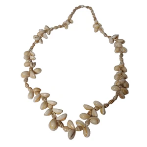 Collana vintage conchiglia di cowrie 36" - Foto 1 di 5