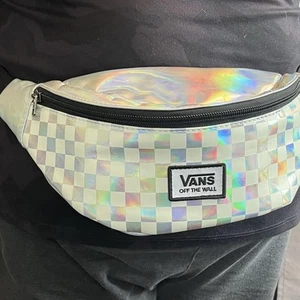VANS "Off the Wall" Unisex Metallic Iridescent Checks Fanny Pack Bum Bag - Picture 1 of 5