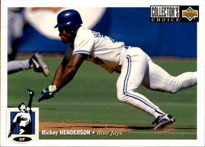 RICKEY HENDERSON 1994 Upper Deck Collector's Choice Base #131 Blue Jays Baseball - Image 1 of 3