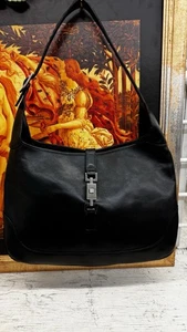 Gucci Hobo borsa a mano Jackie pelle nera hardware oro borsa Y2K 00963 autentica - Foto 1 di 20