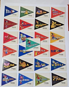 1976 Wonder Bread Walt Disney Crazy College Pennants Complete Sticker Set of 25 - Picture 1 of 7