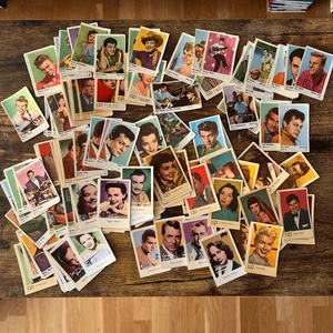 Lote de tarjetas coleccionables holandesas vintage de goma (150) estrellas de la Edad de Oro de Hollywood de los años 50-60 - Imagen 1 de 6