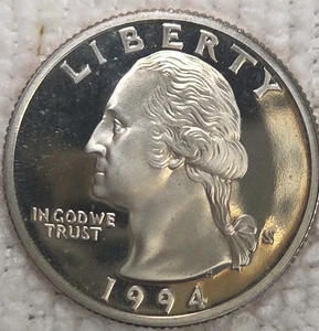 Brilliant 1994-S Clad Proof Washington Quarter from US Mint Set - Bild 1 von 2