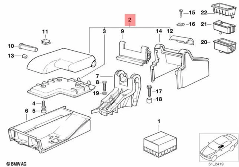 Genuine BMW E36 316g 316i 1.6 1.9 318tds 318ti 323ti Armrest Vinyl 51168204643 - Image 1 of 1
