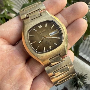 Vintage Seiko DX 6106-5549 Automatic Iridescent Brown Dial Day Date Gold Tone - Picture 1 of 10