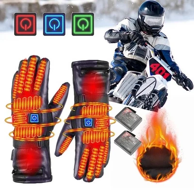 MAKENLOS Elektrische Beheizbare Motorradhandschuhe Wärmer Handschuhe Thermo mit 2x Akku