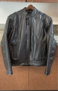 MOB Giacca Moto Uomo Nera Pesante Vera Pelle Fodera Zip Out - Taglia 50 - Foto 1 di 12