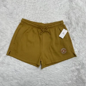 Volcom Women’s Cotton Sweat Shorts Size S Small Fleece Gold New NWT - Picture 1 of 9