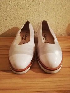 La Ballerina Vera pelle Damen Lederschuhe Ballerina Farbe Weiß/Silber Größe. 39 - Bild 1 von 5