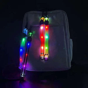 LED Rucksack Blinklicht Leuchtband Reflektor Schulranzen Licht Outdoor Akku - Bild 1 von 13