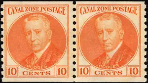 Canal Zone Stamp Scott # 161 Coil Pair Mint NH F-VF 10 Cents Orange Hodges Issue - Picture 1 of 1