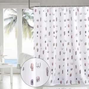 New Spoof Taste Funny Interesting Cartoon Design Shower Curtain Set Waterproof - Picture 1 of 7