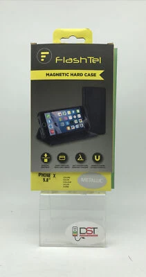 Cover Case FlashTel a Libretto per Apple iPhone X 5.8" Similpelle Silver - Immagine 1 di 3