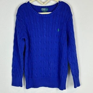 Polo Ralph Lauren Cable Knit Sweater Blue Youth 7 - Picture 1 of 8