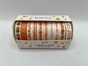 Festive Washi Tape 10 Roll Set 8mm Skinny Decorative Masking Tape Bentoto House - Picture 1 of 4