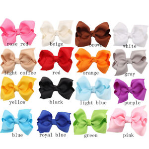 3 INCH BABY BOWS BOUTIQUE HAIR CLIP ALLIGATOR CLIPS  RIBBON BOW GIRL ❉