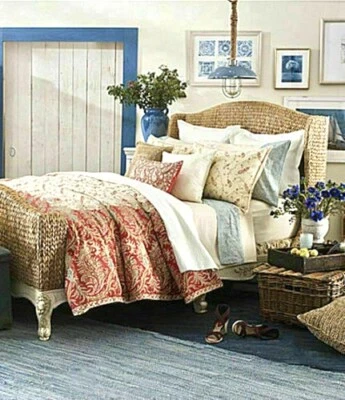 NUEVO EN PAQUETE $220 Falda de Cama Ralph Lauren KING Mirabeau Paisley Multicolor/Algodón Crema Foto 1 de 3