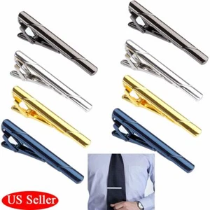 4/8Pcs Tie Clips for Men Elegant Metal Necktie Tie Bar Pinch Clasp Wedding Party - Picture 1 of 12