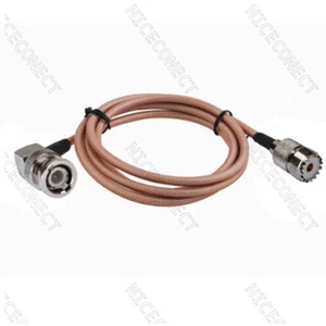 Nuevo cable coaxial cola de cerdo macho de 1 metro BNC ángulo recto a UHF SO239 hembra RG400 - Imagen 1 de 3