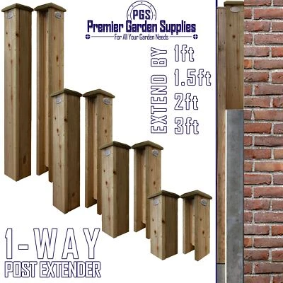 Post Extenders 1-way Start/End Timber/Concrete Garden Fence Panel Extension - Image 1 of 4