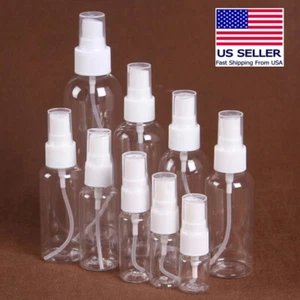 3x  5ml - 120ml Size Empty Spray Bottle Clear Plastic Travel Face Hand Cleaning - Picture 1 of 10