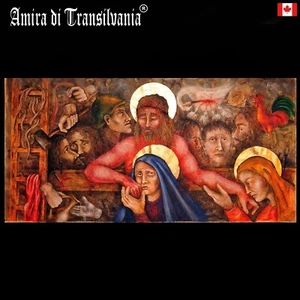 sacred religious art painting madonna mary jesus christ resurrection crucifixion - Foto 1 di 24