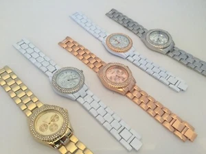 Womens Wrist Watch Round Face Bracelet Quartz Casual Analogue Battery Ladies - Picture 1 of 9