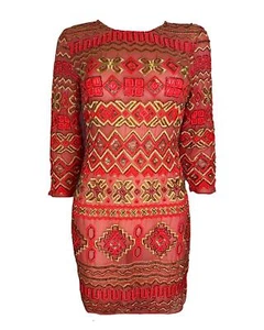 Atemberaubendes rosa Perlenkleid mit Nadel & Faden UK 8 | US 4 | EU 36 - Bild 1 von 6