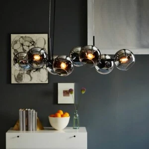 Modern 8 Lights Glass Bubble DNA Chandelier Glass Ball Pendant Ceiling Light - Picture 1 of 24