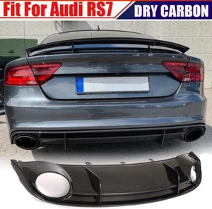 DRY CARABON FIBER Rear Bumper Diffuser Lip Spoiler FOR Audi RS7 Hatchback 14-16 - Bild 1 von 12