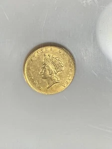NGC AU58 1854 GOLD LIBERTY HEAD DOLLAR GREAT LOOKING TYPE COIN POPULAR TYPE 2 - Picture 1 of 3