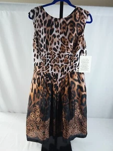 Vestido Boston Proper Holiday Ocasión Especial Animal Estampado Leopardo Talla 14 Nuevo con Etiquetas - Imagen 1 de 8