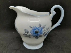 Vintage Royal Standard Blue Cabbage Rose Pattern Bone China Cream or Milk Jug - Picture 1 of 6