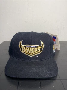 Vintage Baltimore Ravens Sports Specialties Plain Logo Black Snapback Hat BNWT - Picture 1 of 7