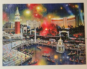 Las Vegas - The Grand View 750 Piece Puzzle  Cities In Color Mirage Fireworks - Picture 1 of 16
