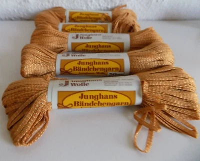 5 x 50 m Junghans Wolle Bändchengarn kupfer Baumwolle Viskose - Bild 1 von 2