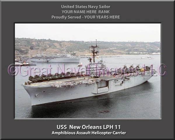 USS New Orleans LPH 11 Personalized Canvas Ship Photo Print Navy Veteran Gift - Image 1 of 1