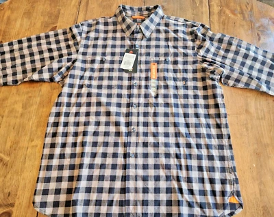 NUEVO HOMBRE XXL 2XL PAREDES NEGRO Y GRIS GRIS FRANELA ABOTONADA FLEXIÓN DEL TRABAJADOR Foto 1 de 4