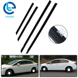 Cinturón de sellado de moldura de ventana resistente a la intemperie para Honda Civic 2012-2015 4 piezas negro - Imagen 1 de 18