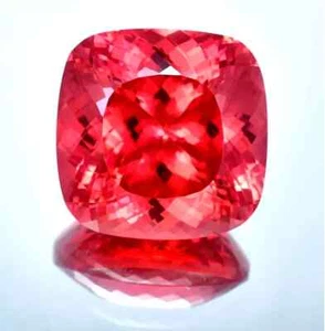 AAA+ Natural Padparadscha Sapphire Cushion Shape Flawless Loose Gemstone 200 Ct - Picture 1 of 8