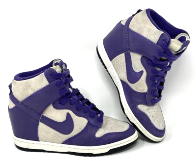 Nike Dunk Sky Hi Women's Size 6 Purple & White Wedge Sneakers 528899-054 Rare - Image 1 of 4