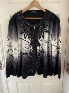 Envy Black Floral Embellishment Studded & Gems Jacket size XL from Lithuania - Picture 1 of 24