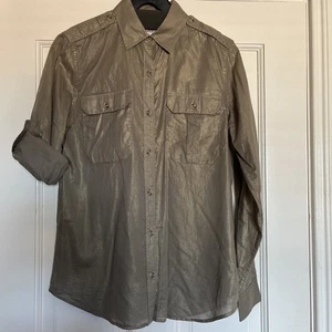 Ralph Lauren polo khaki gold fine cotton utility shirt size m 10 - Picture 1 of 9