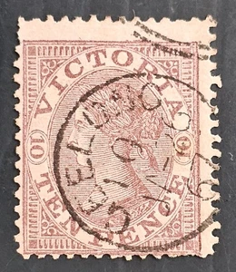 1866 Victoria Australia 10d Dl Pple/Pink Laureate stamp P13 WMK 10 used Cat £7.5 - Bild 1 von 2