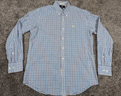 Camisa La Martina Para Hombre Cuadros Medianos Clásica Bordada Botón Frontal Preppy Trabajo Foto 1 de 4